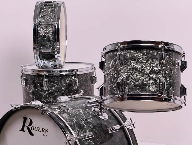 Rogers 22/13/16/5x14" 60's Drum Set - Black Diamond Pearl image 1