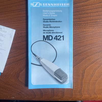 Sennheiser MD421-N Vintage Dynamic Mic 1960s/70s Grey Body – Complete Original Set w/ Box, Case & Tuchel Adapter image 4