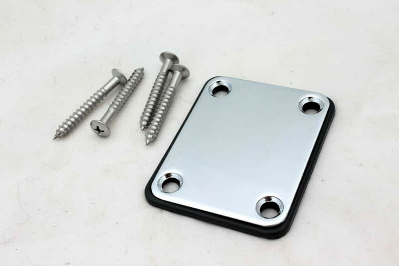 Neck Plate w/ Screws - Chrome - ships from US image 1