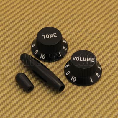 PK-FJ-B Fender Guitar Jazzmaster Knob Set Black T/V with Tremolo & Switch Tips
