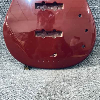 Red 4 String Bass Body image 5
