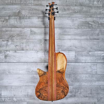 Bebensee Custom 6-String Semi-Hollowbody Fretless Bass 2011 Spalted Myrtle image 5