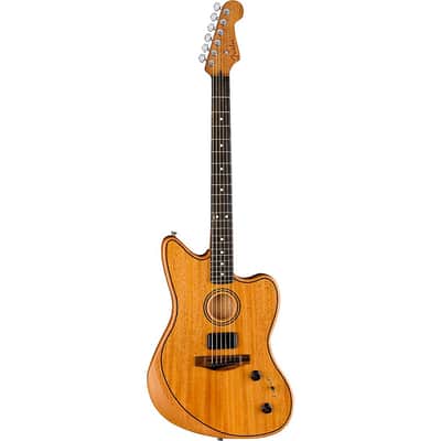 Fender American Acoustasonic Jazzmaster All-Mahogany Acoustic-Electric Guitar Regular Natural image 3