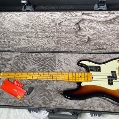 NEW! Fender 75th Anniversary American Professional PJ Bass - 2-Color Sunburst - Flame Top - 9.1 lbs - Authorized Dealer - G06681 image 12