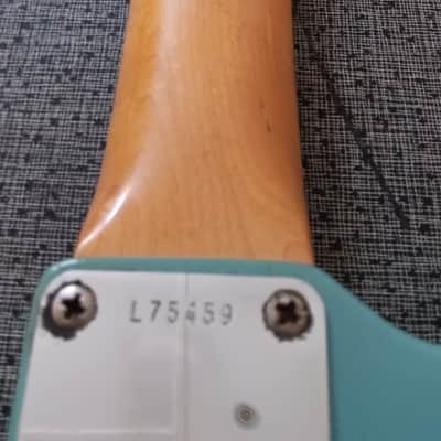 All original vintage 1965 pre-CBS L serial Fender Mustang in gorgeous Daphne blue! image 24