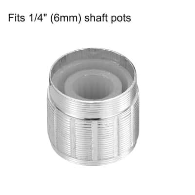5pcs Potentiometer Knob Knurled Shaft Silver Tone Aluminum 6mm Shaft Dia. Rotary Knob 15mmx13mm Volume Control Knob image 3