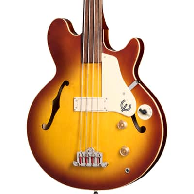 Epiphone Jack Casady Fretless Bass Guitar - Aged Royal Tan image 1