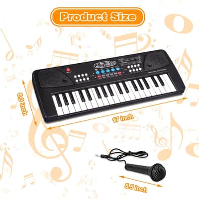 Piano Keyboard for Kids, 37 Keys Portable Electronic Piano for kids with Microphone - Music Keyboard Piano Toys for 3 4 5 6 7 8 9 Year Old Boys and Girls (Black) image 2