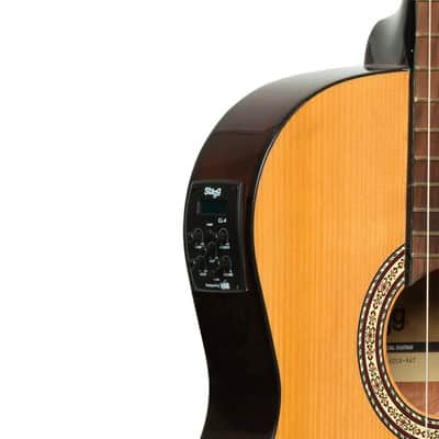 Stagg SCL60 TCE-NAT Spruce Top Nato Neck Classical Cutaway 6-String Acoustic-Electric Guitar w/EQ image 4