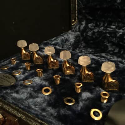 V. RARE Fender Schaller Elite Gold / Pearl Tuners John Mayer BLK 1, SRV #1 Tuning Pegs 099-0846-200 image 7