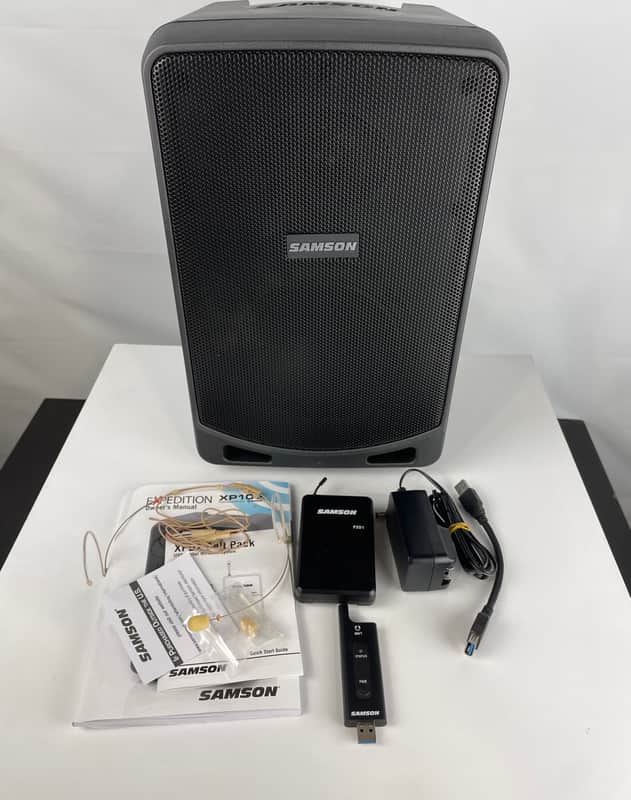 Samson XP106wDE Expedition Rechargeable Portable PA System, Wireless Headset Microphone, 100W image 1