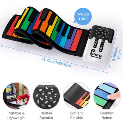POGOLAB 49 Key Digital Electric Foldable Piano Roll Up Keyboard Rechargeable image 3
