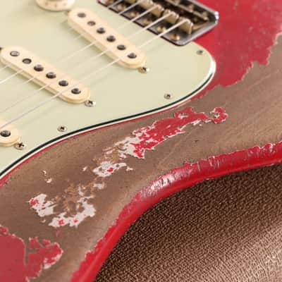 Fender Custom Shop 1962 Roasted Stratocaster Ultimate Relic Torino Red Masterbuilt Andy Hicks image 8