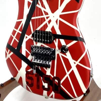 EVH Striped Series 5150 Guitar Red Black White Ser# EVH2204578 image 2