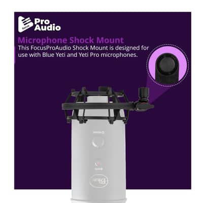 FocusProAudio Shock Mount for Blue Yeti and Yeti Pro Microphones (Black) image 2