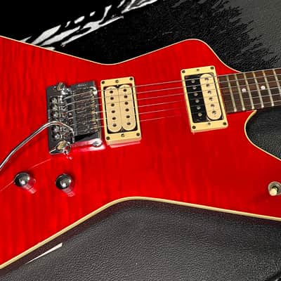 1979 - 1981 Hamer USA Standard Explorer Flame Top Transparent Cherry - Kahler Trem - Extremely RARE! Original Hamer Case - Four Digit Serial # 0583 image 2