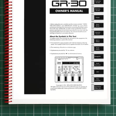 Roland GR-30 — Owners Manual User Guide Instructions — 108 Pages — USA Made