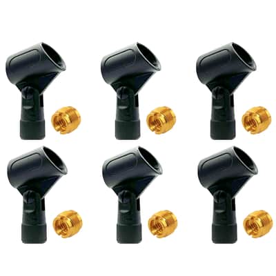 5 Core Microphone Clip Holder 6 Pieces with Screw Adapters 5/8 to 3/8 Inch image 1