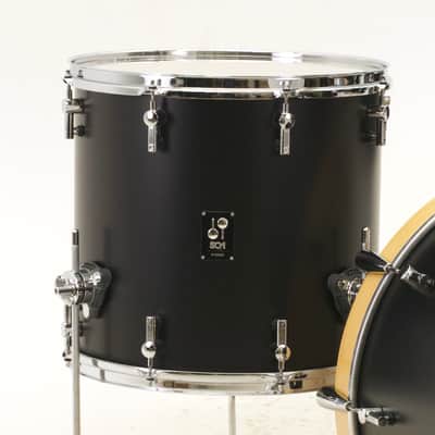 Sonor SQ1 4-pc Shell Pack in GT Black, 12/16/22/14 (322 Set NM-MH GTB plus 1465 SDW Snare) image 5
