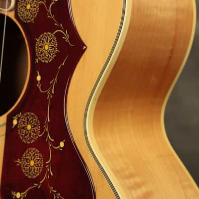 1962 Gibson J-200 Natural/BLONDE with highly figured flame maple back + sides image 8