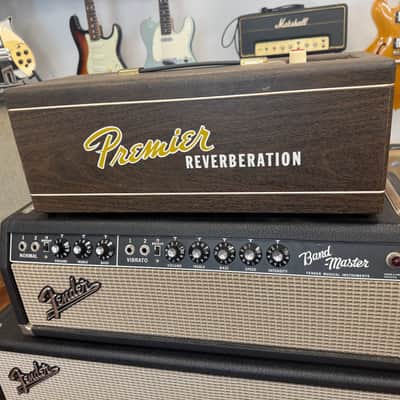 Fender Bandmaster Piggyback Guitar Amp 1966 - Black Panel - W/ Premier Reverb image 2