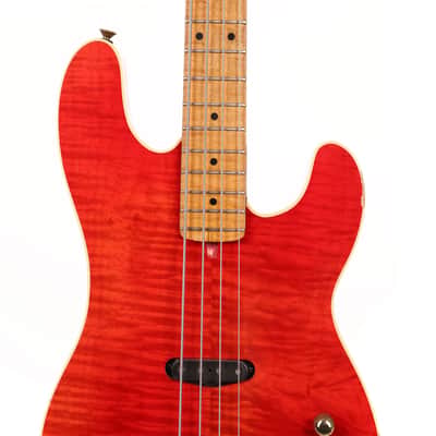 1980 Charvel Bass Flame Maple Body Trans Red image 4