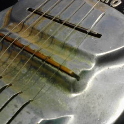 Dobro Cast aluminum lap steel 1930's black & raw aluminum image 3