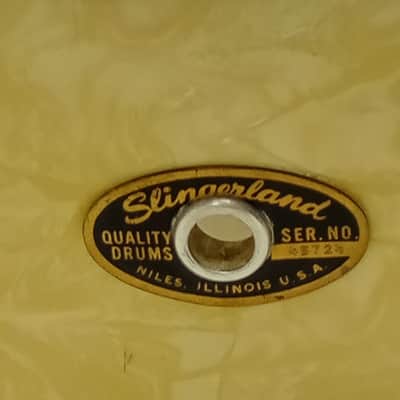Slingerland 5.5x14"Artist 1Ply Solid Maple Snare Drum WMP White Marine Pearl COB image 2