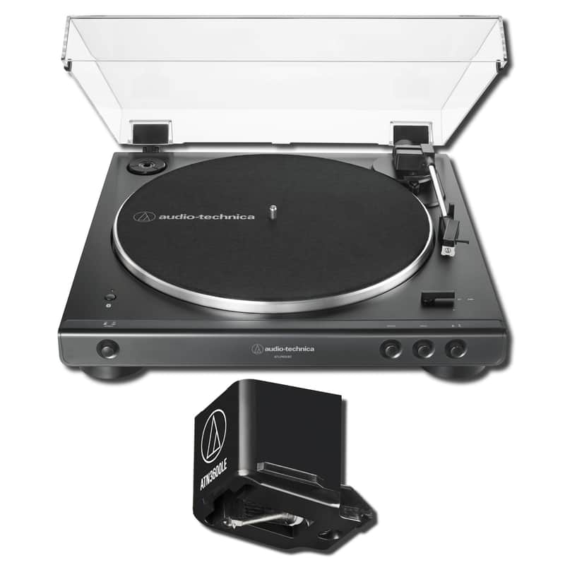 Audio-Technica AT-LP60XBT-BK Fully Automatic Wireless Bluetooth Turntable Bundle with ATN3600LE Elliptical Upgrade Stylus