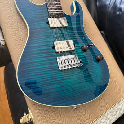 Suhr Modern Carve Top 2014 Reload Collection Flamed Blue Aqua Cocobolo Neck **Stunning!** image 22
