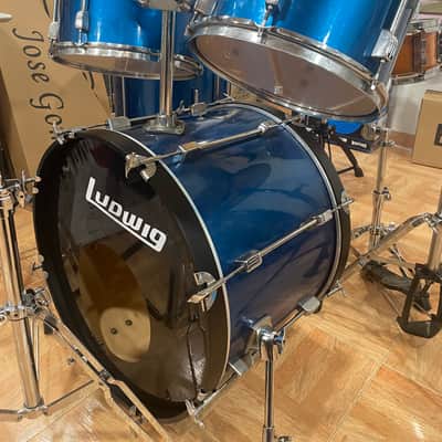 Batería acústica marca Ludwig Rocker 90's - Azul Metalico image 3