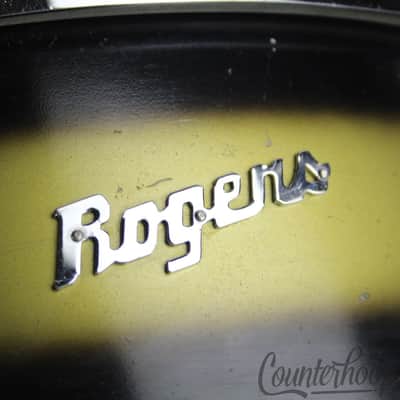 *Rogers 14x5"Cleveland Luxor Snare Drum Black/Gold Duco Vintage 60s Jasper Maple image 2