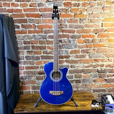 Economy Acoustic Electric 4-String Bass (2010s - Blue) image 2