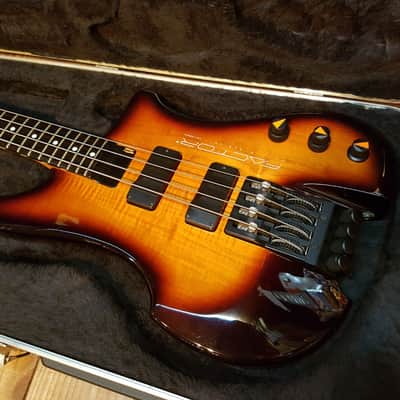 1991 Philip Kubicki Factor Bass Sunburst 4 String Electric Bass Alder Ebony image 2