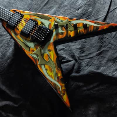B.C. Rich Kerry King KKV Flying V - Tribal Flames - VERY GOOD condition image 2
