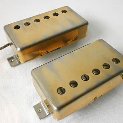 AGED Relic Humbucker PAF pickups GOLD PLATED 1958 1959 1960 Vintage P.A.F. LP SG 50s image 2