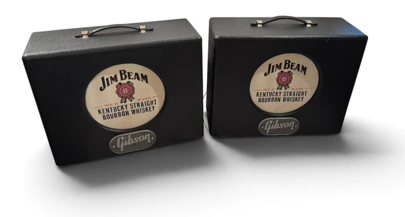 RARE! Gibson/Jim Beam Promotional Cabinets w/ Hudson Mill City Blues DP-Alnico-5 Speaker - Black Tolex image 1