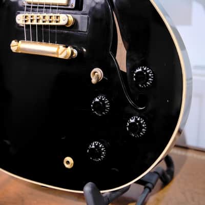 Ultra Rare Fully Custom Hand Built MIJ Japan Semi Hollow Guitar - Aozax Black Nitro Laquer Gibson ES-347 Copy image 8