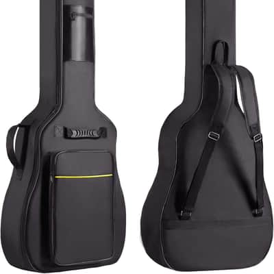 41 In Acoustic Guitar Bag 0.35 In Thick Padding Water Resistent Dual Adjustable Shoulder Strap Guitar Case Gig Bag with Back Hanger Loop, Black image 1