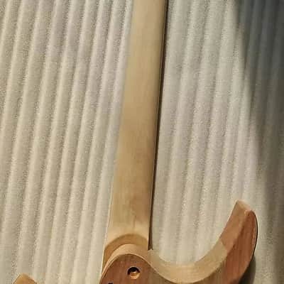 Unfinished Tiger Maple Top Headless Guitar Mahogany Body with Neck, Rosewood Fingerboard image 6