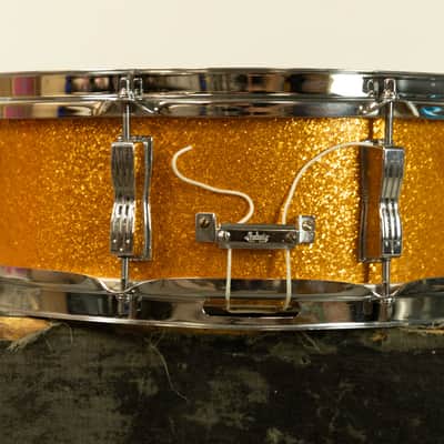 1970s Ludwig 5x14 Gold Sparkle Jazz Festival Snare Drum image 6