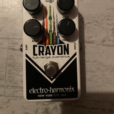 Electro-Harmonix Crayon 69 Full-Range Overdrive 2015 - Present - White with Vertical Crayons image 1