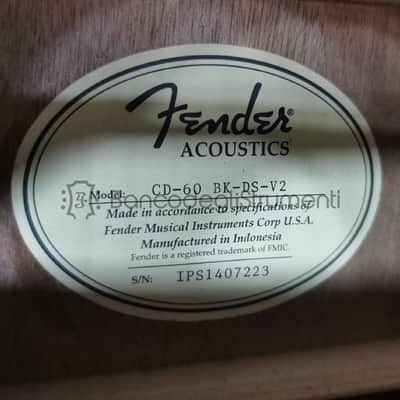 Fender CD-60 BK-DS-V2 Black acoustic guitar image 6