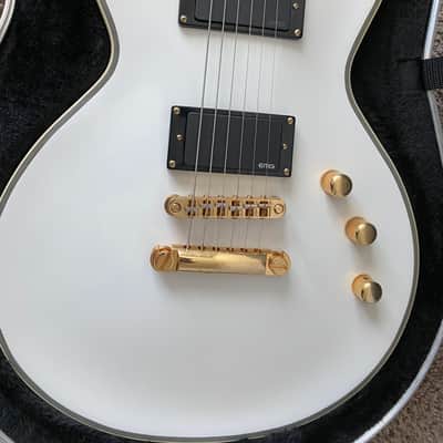 ESP LTD EC-1000T CTM with Ebony Fretboard 2015 - Snow White w/ Hard Shell Case image 2