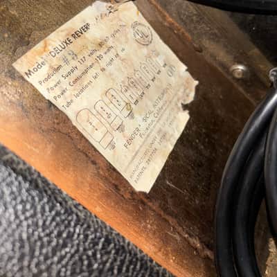 Fender Deluxe Reverb 2-Channel 22-Watt 1x12" Guitar Combo 1965 - Black Panel image 7