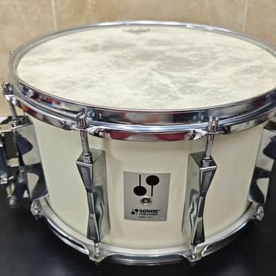 ⚡ Vintage Sonor Phonic Plus D518X 14"X8" Beech Snare Drum- White⚡ imagen 3