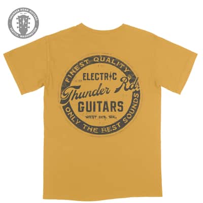 Thunder Road Mural T Shirt Golden Yellow-XL