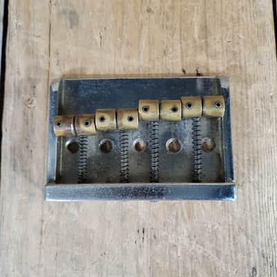 Unbranded Bass Bridge 1980s Brass Saddles Brass over Chrome Base 4 String image 1