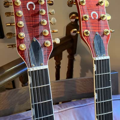 Gretsch 6120 Double Neck Electric Guitar — Orange, Gold Hardware image 5