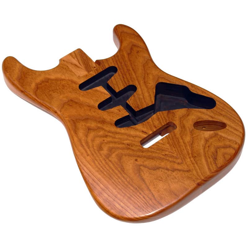 Amuic Strat Electric Guitar Body Vintage, 2Pcs SSS Roasted Swamp Ash Wood Body for ST Electric Guitar (Brown) image 1